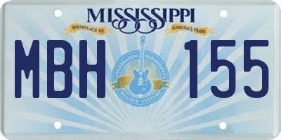 MS license plate MBH155