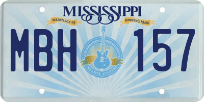 MS license plate MBH157