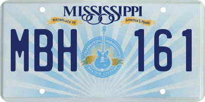 MS license plate MBH161