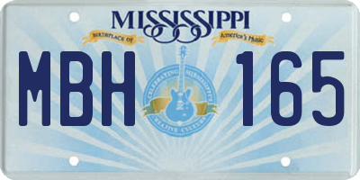 MS license plate MBH165
