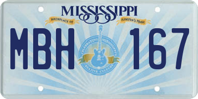 MS license plate MBH167