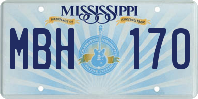 MS license plate MBH170