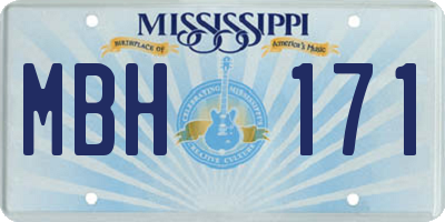 MS license plate MBH171