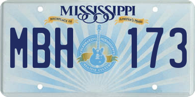 MS license plate MBH173