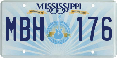 MS license plate MBH176
