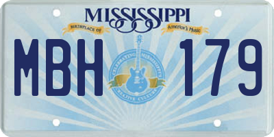 MS license plate MBH179