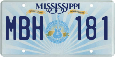 MS license plate MBH181