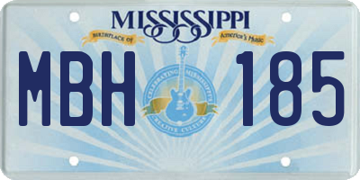 MS license plate MBH185