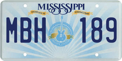 MS license plate MBH189