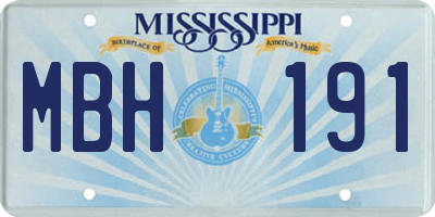 MS license plate MBH191