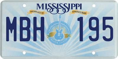 MS license plate MBH195