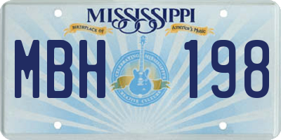MS license plate MBH198