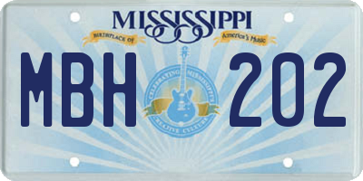 MS license plate MBH202