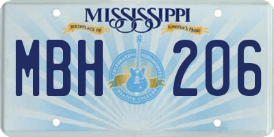 MS license plate MBH206