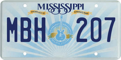 MS license plate MBH207