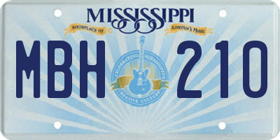 MS license plate MBH210