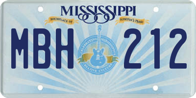 MS license plate MBH212
