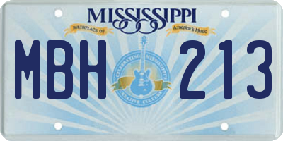 MS license plate MBH213