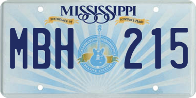 MS license plate MBH215