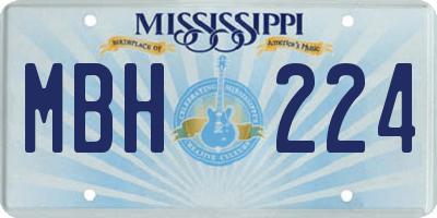 MS license plate MBH224