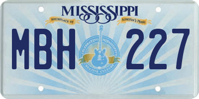 MS license plate MBH227