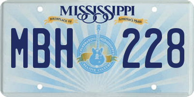 MS license plate MBH228