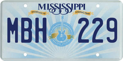 MS license plate MBH229