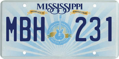 MS license plate MBH231