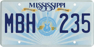 MS license plate MBH235