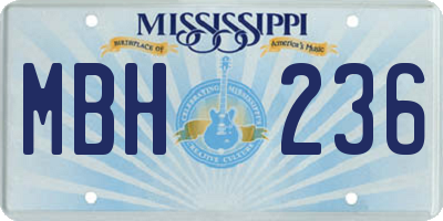 MS license plate MBH236
