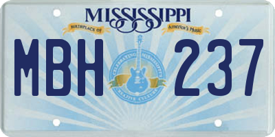 MS license plate MBH237
