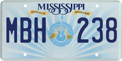 MS license plate MBH238