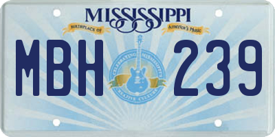 MS license plate MBH239