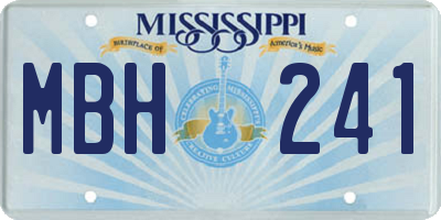 MS license plate MBH241
