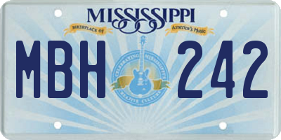 MS license plate MBH242