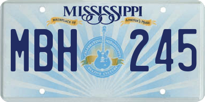 MS license plate MBH245