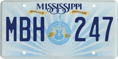 MS license plate MBH247