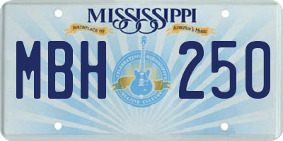MS license plate MBH250