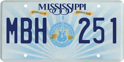MS license plate MBH251