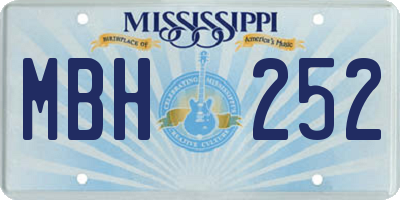 MS license plate MBH252