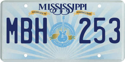 MS license plate MBH253