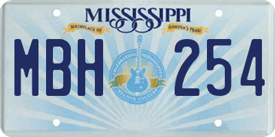 MS license plate MBH254