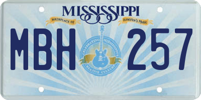 MS license plate MBH257
