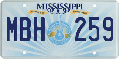 MS license plate MBH259