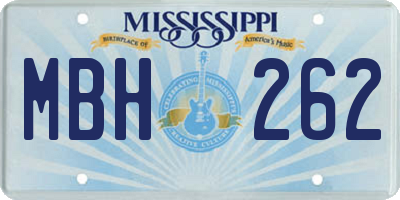 MS license plate MBH262