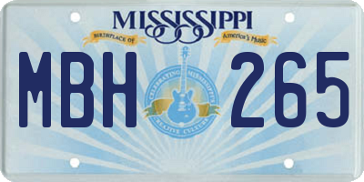 MS license plate MBH265