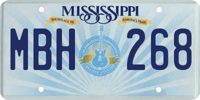 MS license plate MBH268