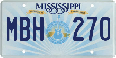 MS license plate MBH270