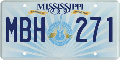 MS license plate MBH271