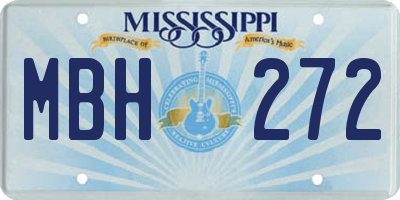 MS license plate MBH272